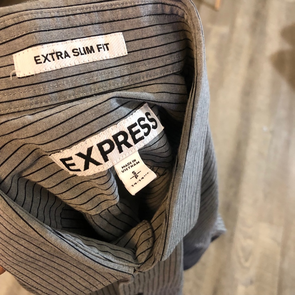 Express Classy Steampunk-ish Grey Extra Slim Shirt